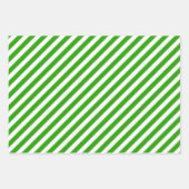 かわいいおもしろい緑の目とストライプ ラッピングペーパーシート (正面2)