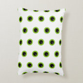 かわいいおもしろい緑の目 アクセントクッション (裏面(縦))