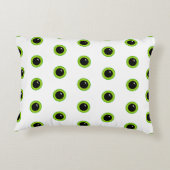 かわいいおもしろい緑の目 アクセントクッション (裏面)