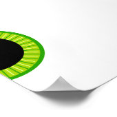 かわいいおもしろい緑の目 ポスター (角)