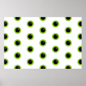 かわいいおもしろい緑の目 ポスター (正面)