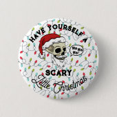 かわいいおもしろい自分が怖いクリスマスを過ごす 缶バッジ (正面)