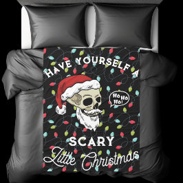 かわいいおもしろい自分が怖い小さなクリスマスを過ごす フリースブランケット