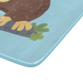 かわいいおもしろい茶色のフクロウ漫画イラストレーション カッティングボード (角)