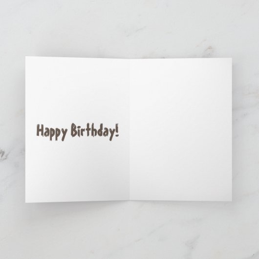 かわいいおもしろい茶色のフクロウ漫画イラストレーション カード (内部)