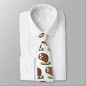 かわいいおもしろい茶色のフクロウ漫画イラストレーション ネクタイ (タイ)