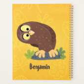 かわいいおもしろい茶色のフクロウ漫画イラストレーション プランナー手帳 (裏面)