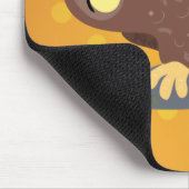 かわいいおもしろい茶色のフクロウ漫画イラストレーション マウスパッド (コーナー)