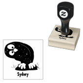 かわいいおもしろい茶色のフクロウ漫画イラストレーション ラバースタンプ (押印)