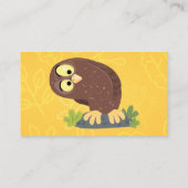 かわいいおもしろい茶色のフクロウ漫画イラストレーション 名刺 (裏面)