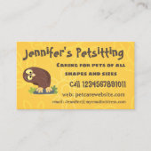 かわいいおもしろい茶色のフクロウ漫画イラストレーション 名刺 (正面)