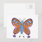 かわいいおもしろい蝶 ポストカード (正面/裏面)