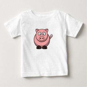 かわいいおもしろい豚 ベビーTシャツ