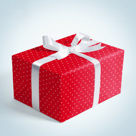 かわいいおもしろい赤い白いドットクリスマスの休日 ラッピングペーパー