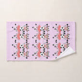 かわいいおもしろい踊り牛 バスタオルセット (ハンドタオル)