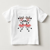 かわいいおもしろい踊り牛 ベビーTシャツ (裏面)