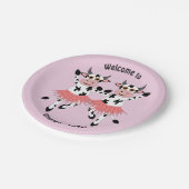 かわいいおもしろい踊り牛 ペーパープレート (アングル)