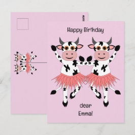 かわいいおもしろい踊り牛 ポストカード