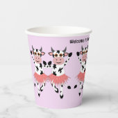 かわいいおもしろい踊り牛 紙コップ (正面)