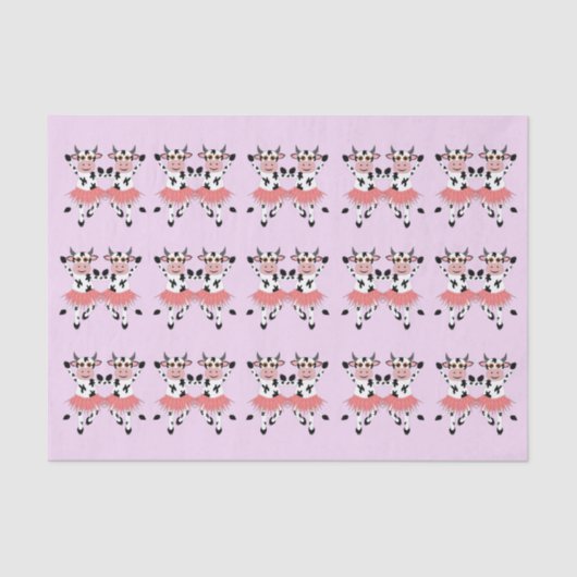 かわいいおもしろい踊り牛 薄葉紙 (正面)