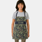 かわいいおもしろい迷彩柄 – ウッドランドグリーン エプロン (インサイチュ)