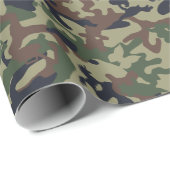 かわいいおもしろい迷彩柄 – ウッドランドグリーン ラッピングペーパー (ロールコーナー)