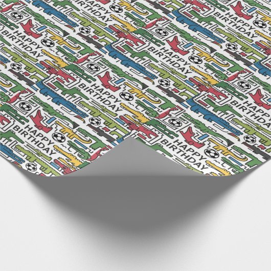 かわいいおもしろい遊アリゲーターズ誕生日 ラッピングペーパー (角)