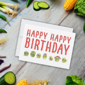 かわいいおもしろい野菜カスタム誕生日カード 招待状