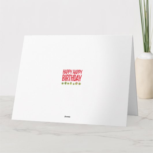 かわいいおもしろい野菜ハッピーバースデー折りたたみカード カード (裏面)