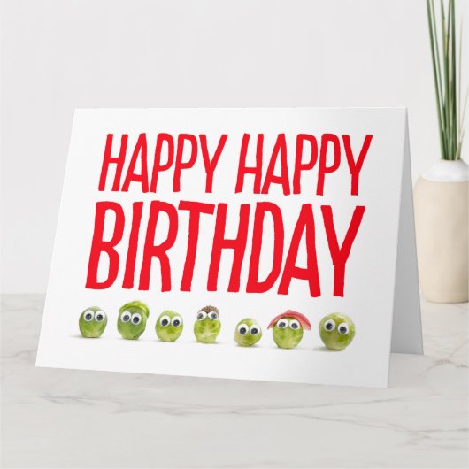 かわいいおもしろい野菜ハッピーバースデー折りたたみカード カード (正面)