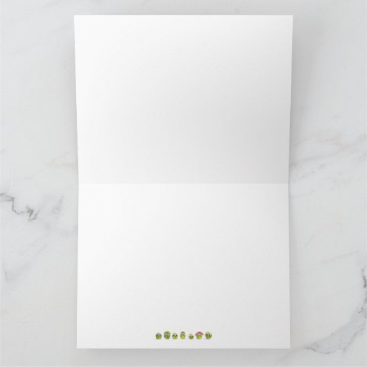 かわいいおもしろい野菜ハッピーバースデー折りたたみカード カード (内部)