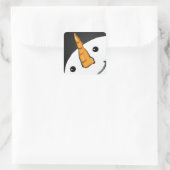 かわいいおもしろい雪だるま笑顔顔クリスマス スクエアシール (バッグ)