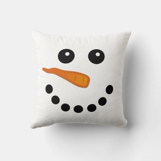 かわいいおもしろい雪だるま顔フェスティバル枕 クッション (裏面)
