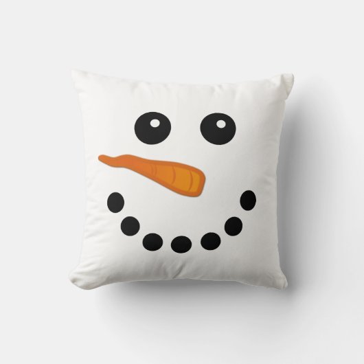 かわいいおもしろい雪だるま顔フェスティバル枕 クッション (正面)