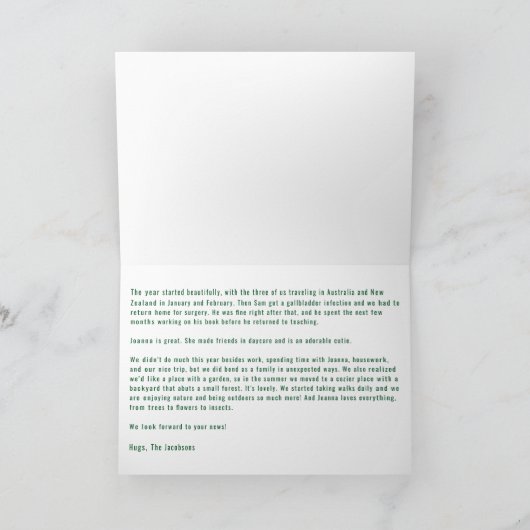 かわいいおもしろい雪の結晶かわいい犬の猫3 カード (内部)