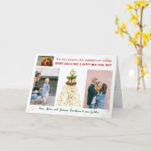 かわいいおもしろい雪の結晶かわいい犬の猫3 カード (黄色い花)