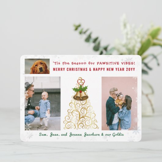 かわいいおもしろい雪の結晶かわいい犬の猫3 シーズンカード (スタンド正面)