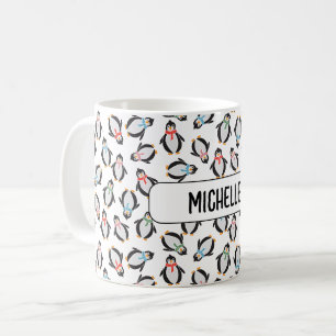 かわいいおもしろい雪クリスマスペンギン子供マグ コーヒーマグカップ