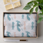 かわいいおもしろい青いクジラと魚。航海の動物 薄葉紙 (ギフト)