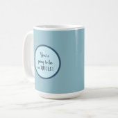 かわいいおもしろい青い妊娠の告知おじさん コーヒーマグカップ (正面左)