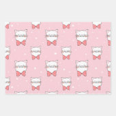 かわいいおもしろい顔猫猫好き ラッピングペーパーシート (正面2)