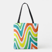 かわいいおもしろい顔笑顔カラフルパターントレンディー トートバッグ (裏面)