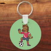 かわいいおもしろい馬遊のサッカー漫画 キーホルダー (正面)