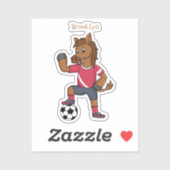 かわいいおもしろい馬遊のサッカー漫画 シール (シート)