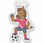 かわいいおもしろい馬遊のサッカー漫画 シール (正面)