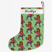 かわいいおもしろい馬遊のサッカー漫画 スモールクリスマスストッキング (裏面)