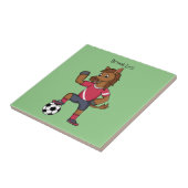 かわいいおもしろい馬遊のサッカー漫画 タイル (側面)