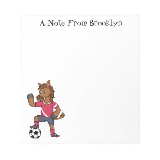 かわいいおもしろい馬遊のサッカー漫画 ノートパッド (正面)