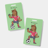 かわいいおもしろい馬遊のサッカー漫画 バッジ (正面＆裏面)