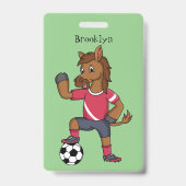 かわいいおもしろい馬遊のサッカー漫画 バッジ (裏面)